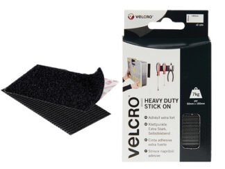 Velcro Brand Heavy-Duty Stick On Strips (2) 50 x 100mm Black (5030610602399) VEL60239