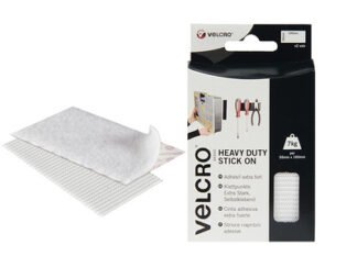 Velcro Brand Heavy-Duty Stick On Strips (2) 50 x100mm White (5030610602405) VEL60240