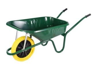 Walsall 90L Green Builders Wheelbarrow - Puncture Proof (5036610001545) WALBGPPDD *Restrictions - See Description*