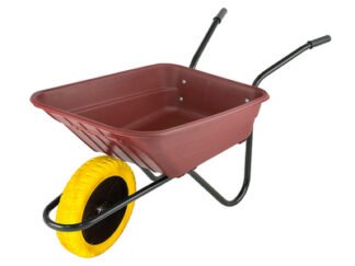 Walsall Boxed 90L Burgundy Polypropylene Wheelbarrow - Puncture Proof (5036610001323) WALBSHBRPPDD *Restrictions - See Description*