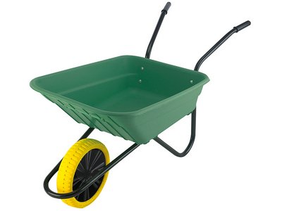 Walsall Boxed 90L Green Polypropylene Wheelbarrow - Puncture Proof (5036610003105) WALBSHGPPDD *Restrictions - See Description*