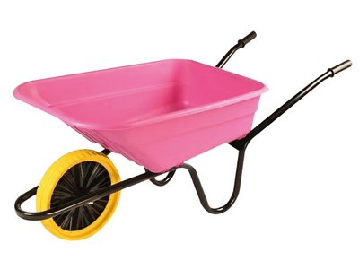 Walsall Boxed 90L Pink Polypropylene Wheelbarrow - Puncture Proof (5036610001125) WALBSHPKPPDD *Restrictions - See Description*