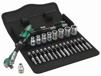 Wera 8100SA 9 Zyklop Speed Ratchet & Socket Imperial Set of 28 1/4in Drive (4013288173843) WER004019