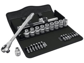 Wera 8100 SC 7 Zyklop Metal Push Ratchet & Socket Set of 28 Metric 1/2in Drive (4013288173942) WER004077