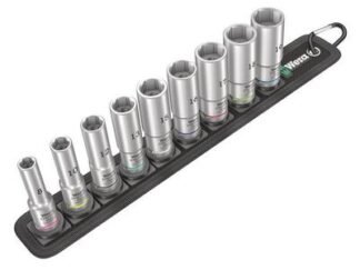 Wera Belt B Deep 1 Socket Set of 9 Metric 3/8in Drive (4013288210555) WER004545