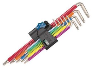 Wera 3967/9 Stainless Steel TORX XL Holding Function L-Key Set of 9 (TX8-TX40) (4013288207128) WER022689