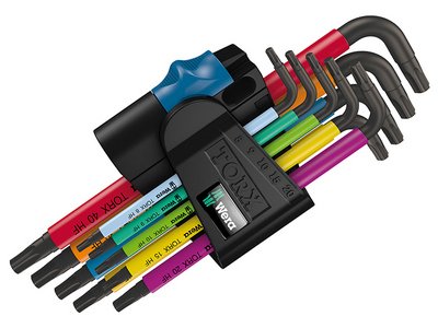 Wera 967/9 TX Multicolour Holding Function L-Key Set of 9 (TX8-TX40) (4013288185228) WER024179