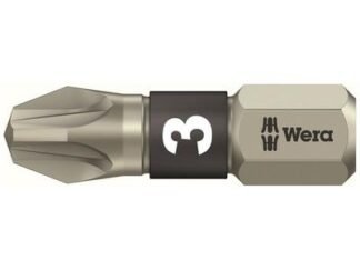 Wera 3855/1 TS Pozidriv Torsion Stainless Insert Bit PZ3 x 25mm Carded (4013288112125) WER073615