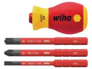 Wiha SoftFinish® electric slimVario Stubby Screwdriver Set, 4 Piece (4010995412302) WHA41230
