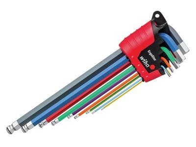 Wiha ErgoStar MagicRing® Colour Hex Ball End L-key Set, 9 Piece (4010995438500) WHA43850