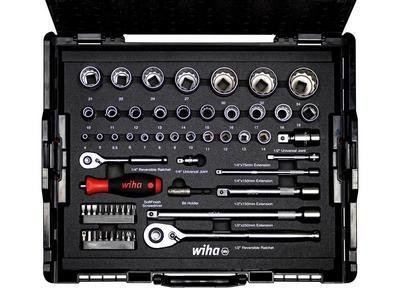 Wiha 1/4in & 1/2in Nut Driver & Bit Set, 60 Piece (inc. Case) (4010995446857) WHA44685
