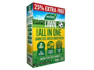 Westland Aftercut All In One Lawn Feed, Weed & Moss Killer 80m² Box (5023377024542) WLD20400630