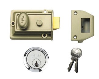Yale Locks P77 Traditional Nightlatch 60mm Backset Nickel Brass Finish SC Cylinder Box (5010608907712) YAL77ENBSC