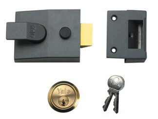 Yale Locks 89 Deadlock Nightlatch 60mm Backset DMG Finish Satin Chrome Cylinder Box (5010608908917) YAL89DMGSC
