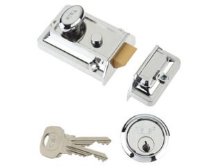 Yale Locks P77 Traditional Nightlatch 60mm Backset Chrome Finish Visi (5010608992367) YALP77CH