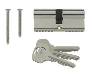 Yale Locks Euro Double Cylinder Kitemark 40 x 50 (100mm) Nickel Plated Visi (5010609174809) YALPKM4050NP