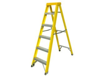 Zarges Fibreglass Swingback Steps Open, 1.60m Closed 1.78m 6 Rungs (5036892305164) ZAR300516