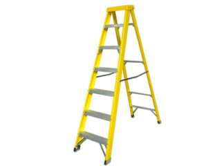 Zarges Fibreglass Swingback Steps Open, 1.87m Closed 2.07m 7 Rungs (5036892305171) ZAR300517