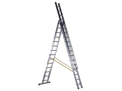 Zarges D-Rung Combination Ladder 3-Part 3 x 14 Rungs (4003866448449) ZAR44844