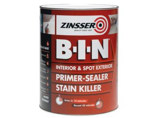 Zinsser B.I.N® Primer, Sealer & Stain Killer Paint White 5 litre (5037898610153) ZINBIN5L