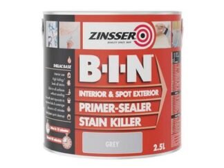 Zinsser B.I.N® Primer, Sealer & Stain Killer Paint Grey 2.5 litre (5037898614946) ZINBING25L