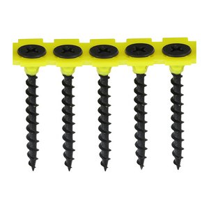 TIMCO 3.5 x 25 25mm Collated Drywall Screws - PH - Bugle - Coarse Thread - Black (5055017521869) Box 1000 Pieces 00025COLDYS