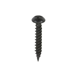 TIMCO 8 x 1 25mm Blackjax Woodscrews - PZ - Round - Black Organic (5055017506118) Box 200 Pieces 00081BJC