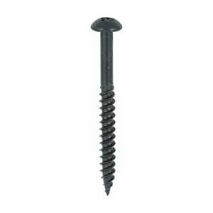 TIMCO 10 x 2 50mm Blackjax Woodscrews - PZ - Round - Black Organic (5055017506187) Box 200 Pieces 00102BJC