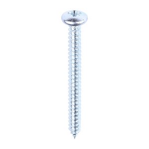 TIMCO 10 x 2 50mm Self-Tapping Screws - PZ - Pan - Zinc (5055893314364) Box 200 Pieces 00102CPAZS