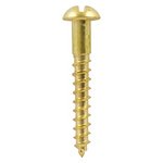 TIMCO 4 x 1/2 12mm Solid Brass Timber Screws - SLOT - Round (5055893374917) Box 200 Pieces 00412RBS