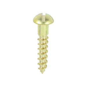 TIMCO 6 x 3/4 20mm Solid Brass Timber Screws - SLOT - Round (5055893374924) Box 200 Pieces 00634RBS