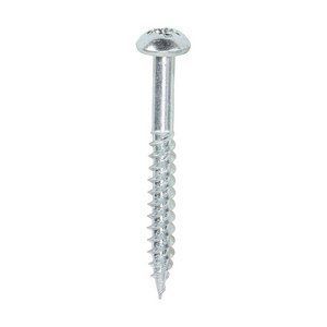 TIMCO 6 x 1 1/4 30mm Twin-Threaded Woodscrews - PZ - Round - Zinc (5055017518166) Box 200 Pieces 06114CRWZ