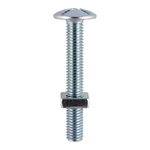 TIMCO M6 x 60 Roofing Bolts & Square Nuts - Zinc (5055331821454) TIMbag 80 Pieces 0660RBB