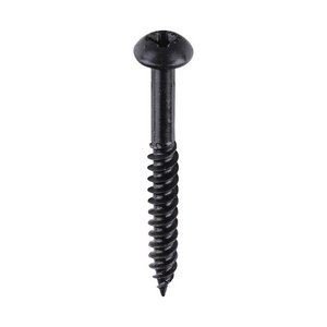 TIMCO 8 x 1 1/2 40mm Blackjax Woodscrews - PZ - Round - Black Organic (5055017506132) Box 200 Pieces 08112BJC