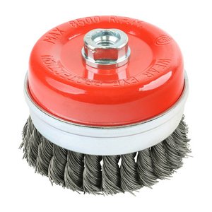 TIMCO 100mm Angle Grinder Cup Brush - Twisted Knot Steel Wire (5055893328415) Box 1 Each 100TCT
