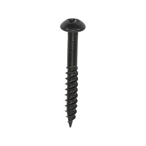 TIMCO 10 x 1 1/2 40mm Blackjax Woodscrews - PZ - Round - Black Organic (5055017506170) Box 200 Pieces 10112BJC