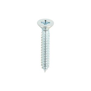 TIMCO 10 x 1 1/4 32mm Metal Tapping Screws - PZ - Countersunk - Self-Tapping - Zinc (5055893308653) Box 200 Pieces 10114CCAZS