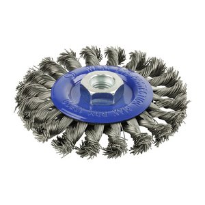 TIMCO 115mm Angle Grinder Wheel Brush - Twisted Knot Stainless Steel (5055893328484) Box 1 Each 115TWTSS