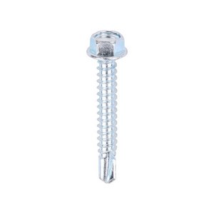 TIMCO 12 x 1 1/2 38mm Metal Construction Light Section Screws - Hex - Self-Drilling - Zinc (5055017521371) Box 500 Pieces 12112HWSD