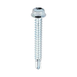 TIMCO 12 x 1 3/4 45mm Metal Construction Light Section Screws - Hex - Self-Drilling - Zinc (5055017521388) Box 500 Pieces 12134HWSD