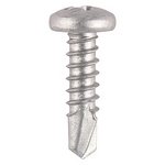 TIMCO 4.2 x 25 25mm Window Fabrication Screws - Pan - PH - Self-Tapping - Self-Drilling Point - Martensitic Stainless Steel & Silver Organic (5055331849083) Box 1000 Pieces 133SS