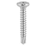 TIMCO 4.8 x 23 23mm Window Fabrication Screws - Friction Stay - Pan - PH - Self-Tapping Thread - Self-Drilling Point - Martensitic Stainless Steel & Silver Organic (5055017529643) Box 1000 Pieces 143SS