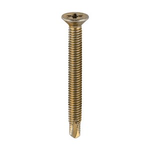 TIMCO M4 x 38 38mm Window Fabrication Screws - Countersunk - PH - Metric Thread - Self-Drilling Point - Yellow (5055017528615) Box 500 Pieces 155Y
