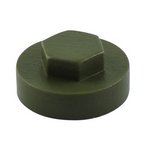 TIMCO 19mm Hex Head Cover Caps - Olive Green (5055893311677) Bag 1000 Pieces 1912B27CAP