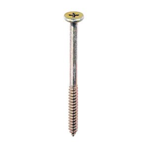 TIMCO 4.8 x 65 65mm Element Screws - Shallow Pan Countersunk - PH - Self-Tapping Thread - AB Point - Yellow (5055017528752) Box 200 Pieces 192Y