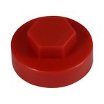 TIMCO 19mm Hex Head Cover Caps - Flame Red (5056110885162) Bag 1000 Pieces 19RAL3000CAP