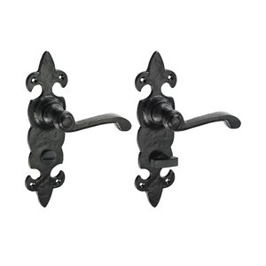 TIMCO 195 x 55 195mm Fleur De Lys Ornate Bathroom Handles - Antique Black (5056110884400) Box 1 Pairs 200007