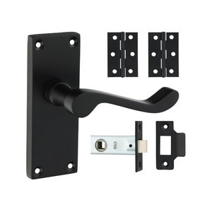 TIMCO Mixed Victorian Scroll Latch Door Pack - Matt Black (5056110889214) Blister Pack 1 Each 200009