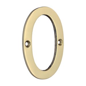 TIMCO 81mm Door Numeral 0 - Polished Brass (5056601909100) TIMpac 1 Each 200022P