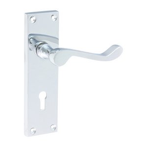 TIMCO 152 x 42 Victorian Scroll Lock Handles - Polished Chrome (5056110889122) Blister Pack 1 Pairs 200034